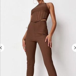 CO-ORD Chocolate Brown Corset top with matching pants